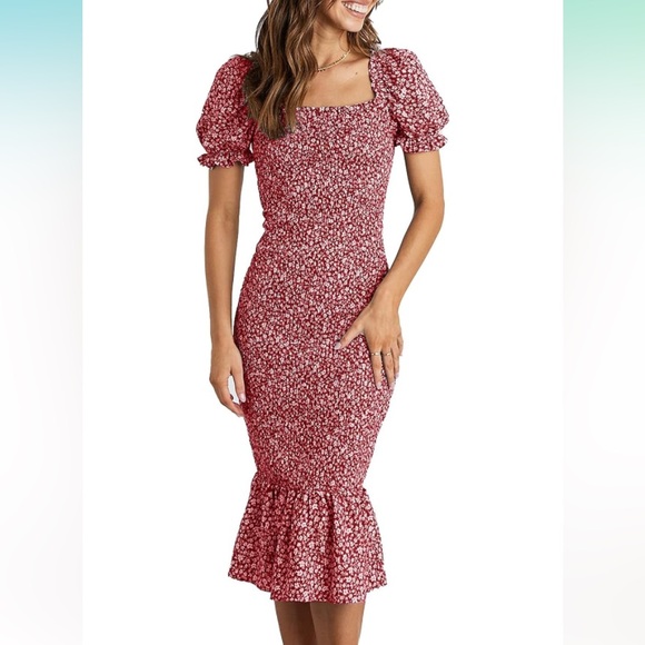 PRETTYGARDEN Womens Short Puff Sleeve - Picture 2 of 4